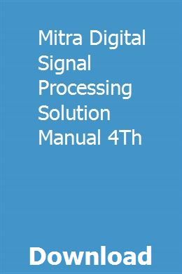 digital signal processing mitra pdf